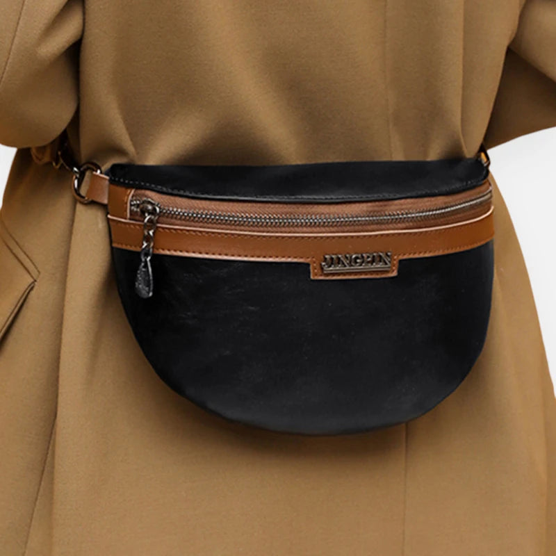 Sac banane cuir chic à bandoulière Geneviève