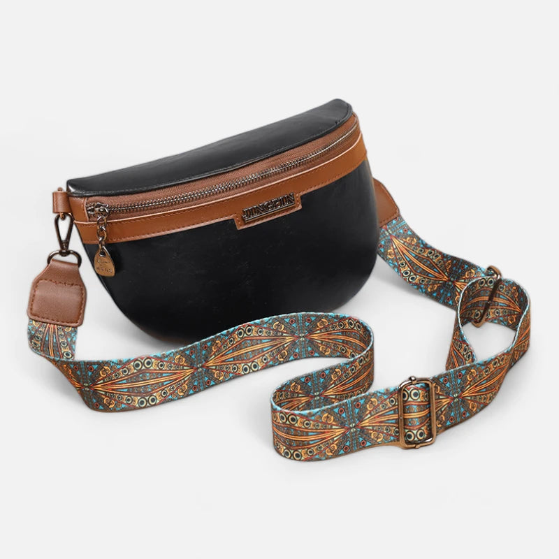 Sac banane cuir chic à bandoulière Geneviève