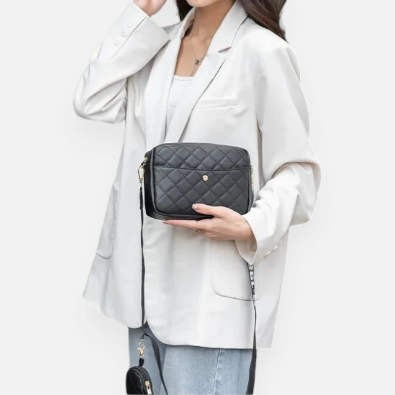 Sac banane en cuir matelassé rectangulaire Giselle