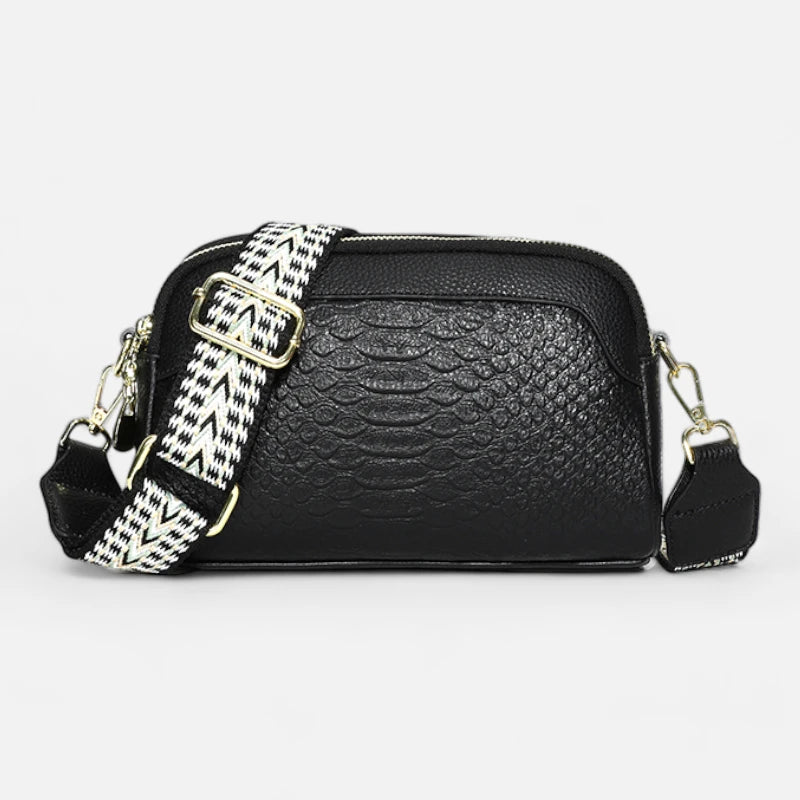 Sac banane cuir chic imitation croco à bandoulière Madeleine
