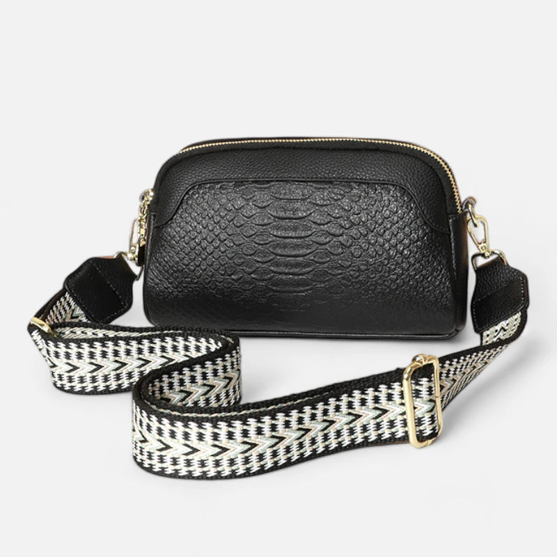 Sac banane cuir chic imitation croco à bandoulière Madeleine