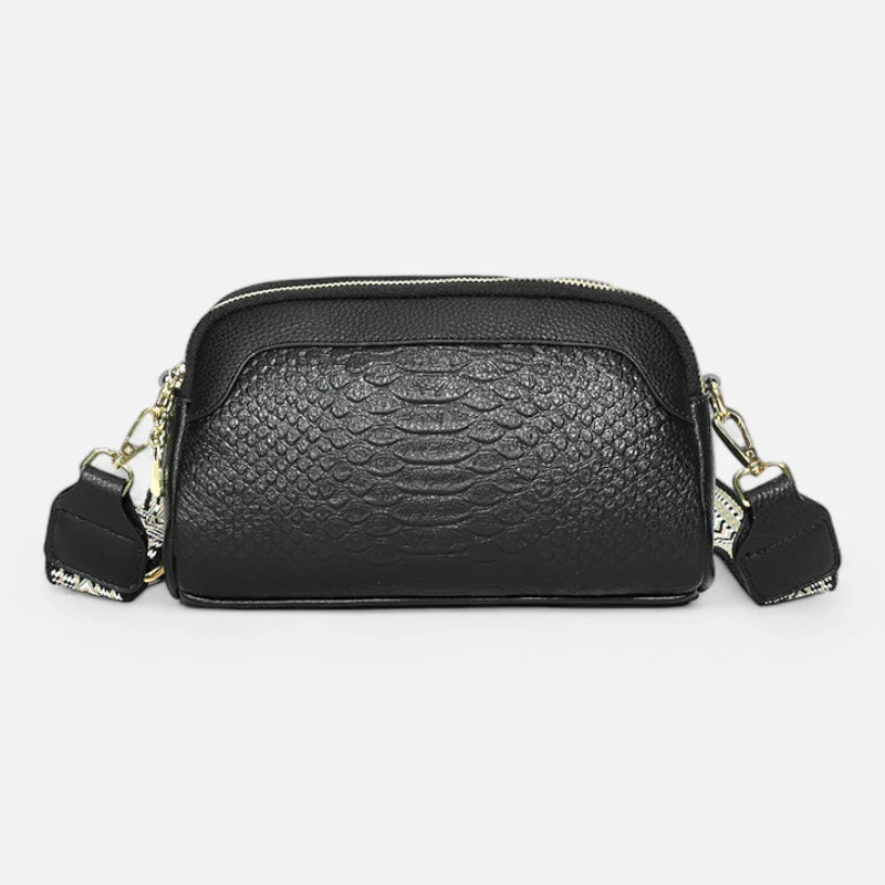 Sac banane cuir chic imitation croco à bandoulière Madeleine