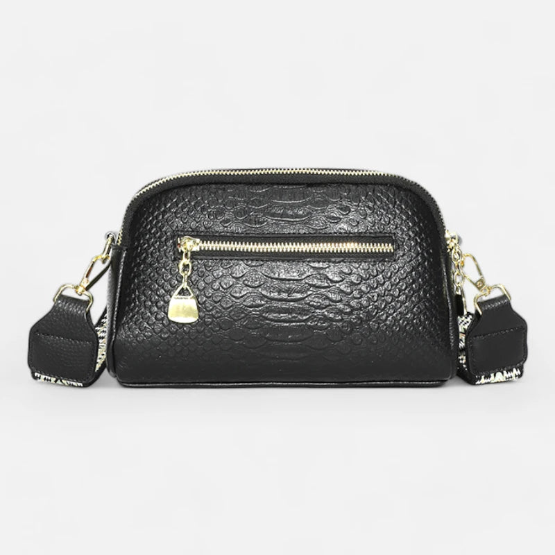 Sac banane cuir chic imitation croco à bandoulière Madeleine