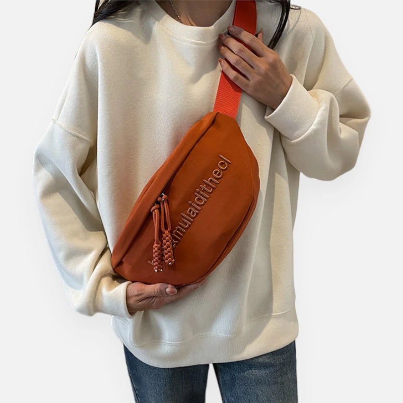 Grand sac banane cuir tendance à bandoulière Pauline