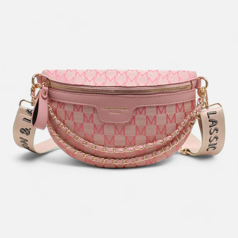 Sac banane en tissu et cuir chic à bandoulière Daphne