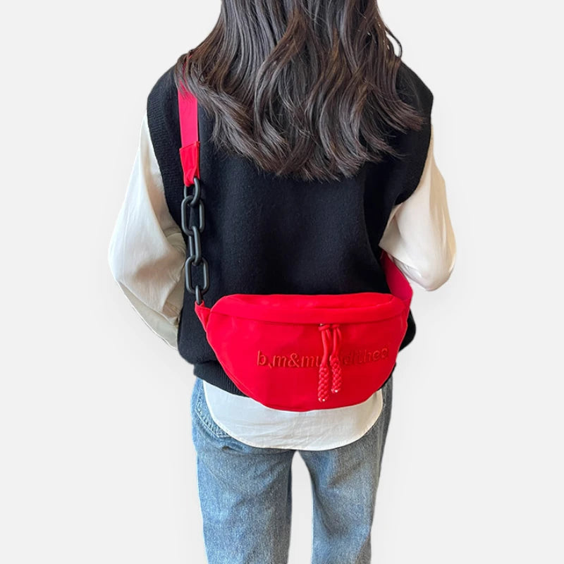 Grand sac banane cuir tendance à bandoulière Pauline