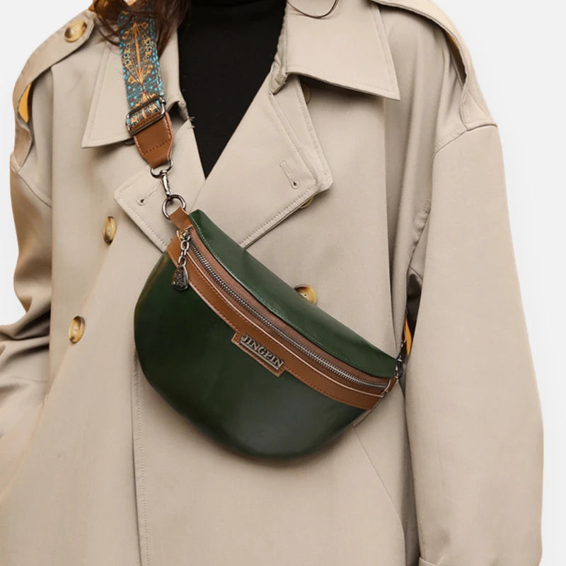 Sac banane cuir chic à bandoulière Geneviève