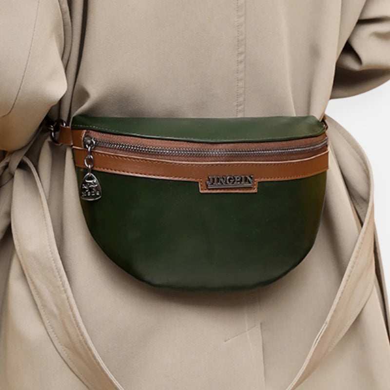 Sac banane cuir chic à bandoulière Geneviève