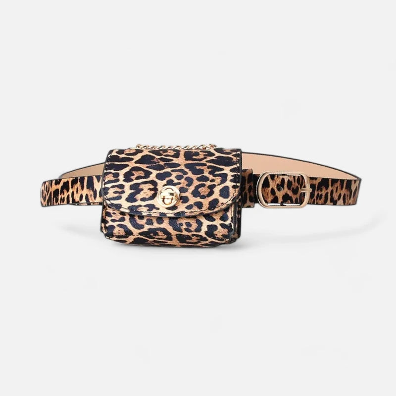 Petit sac banane léopard en cuir chic Gaëlle