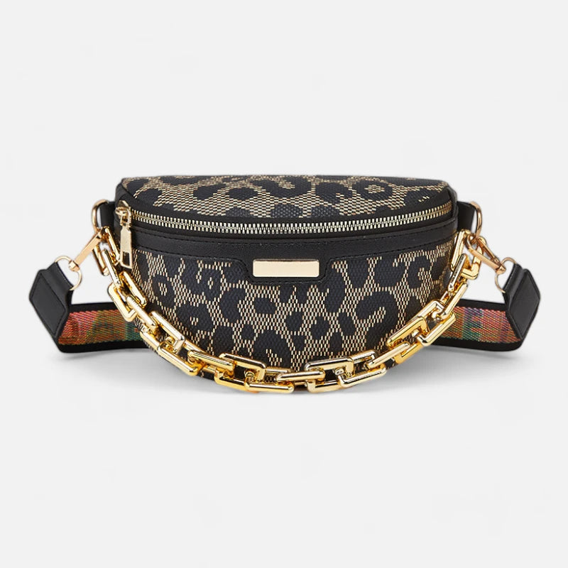 Sac banane léopard en cuir à bandoulière Isla