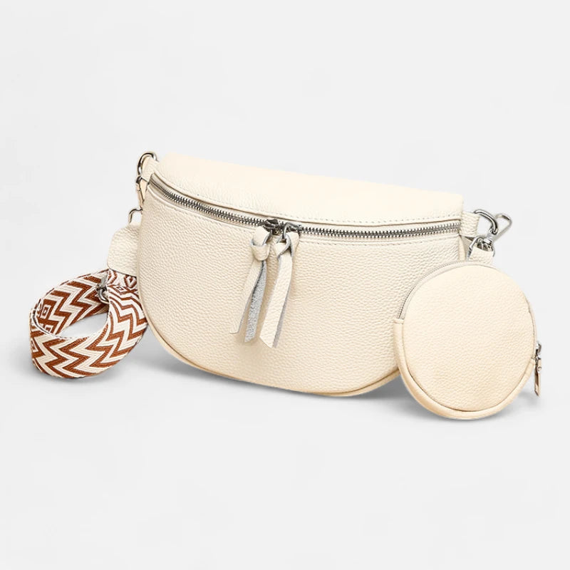 Sac banane cuir à bandoulière avec porte-monnaie Camille