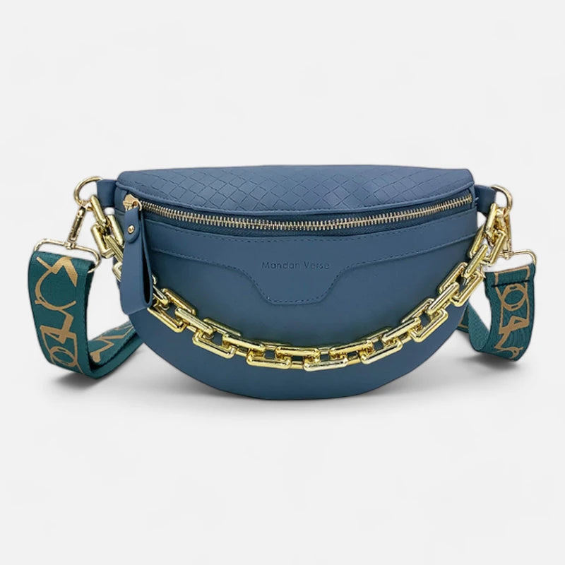 Sac banane cuir à bandoulière avec chaîne doré Élise