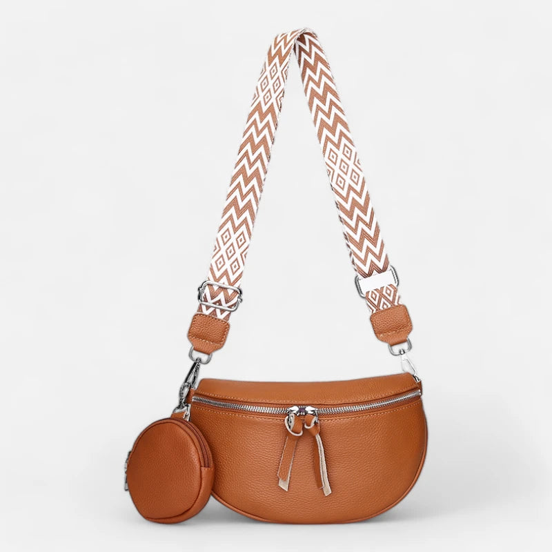 Sac banane cuir à bandoulière avec porte-monnaie Camille