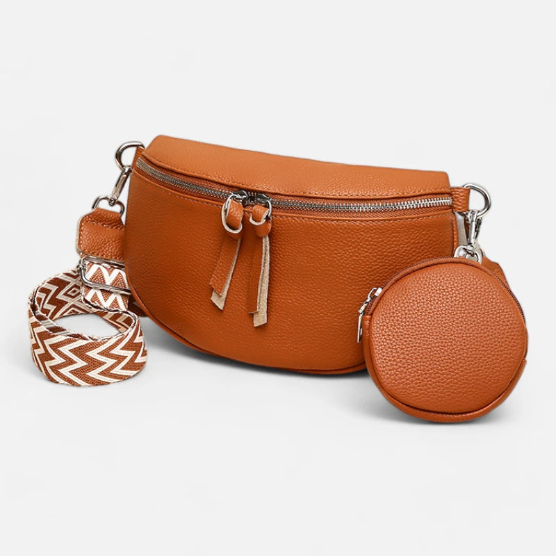 Sac banane cuir à bandoulière avec porte-monnaie Camille