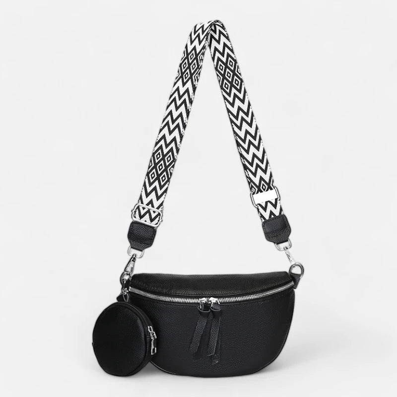 Sac banane cuir à bandoulière avec porte-monnaie Camille