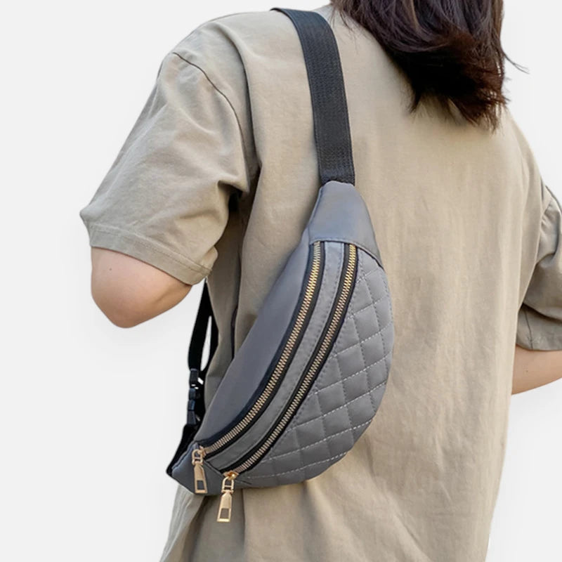 Sac banane cuir chic matelassé Delphine