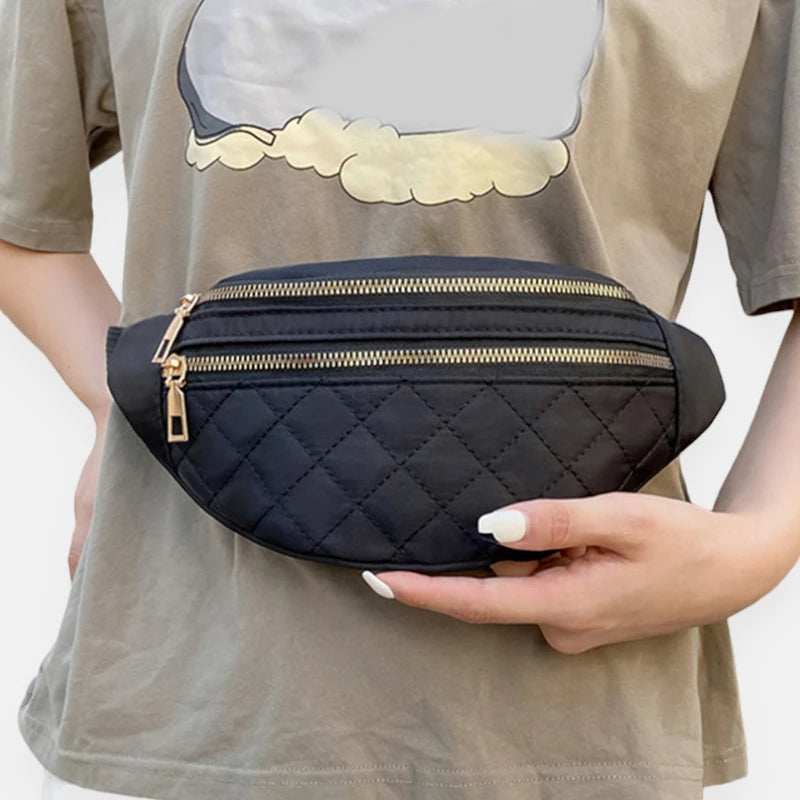 Sac banane cuir chic matelassé Delphine