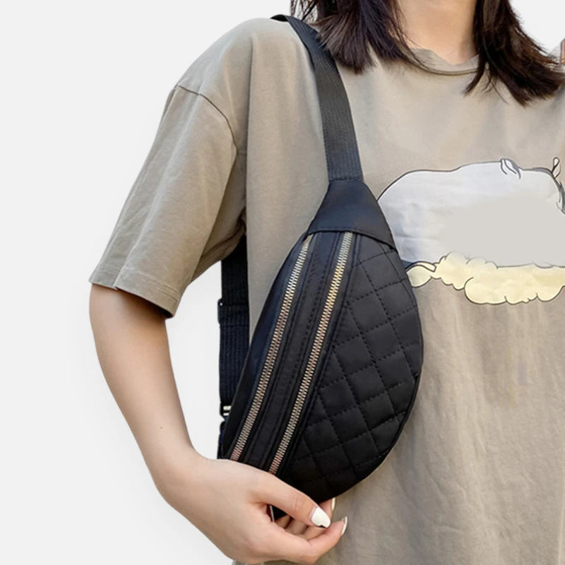 Sac banane cuir chic matelassé Delphine