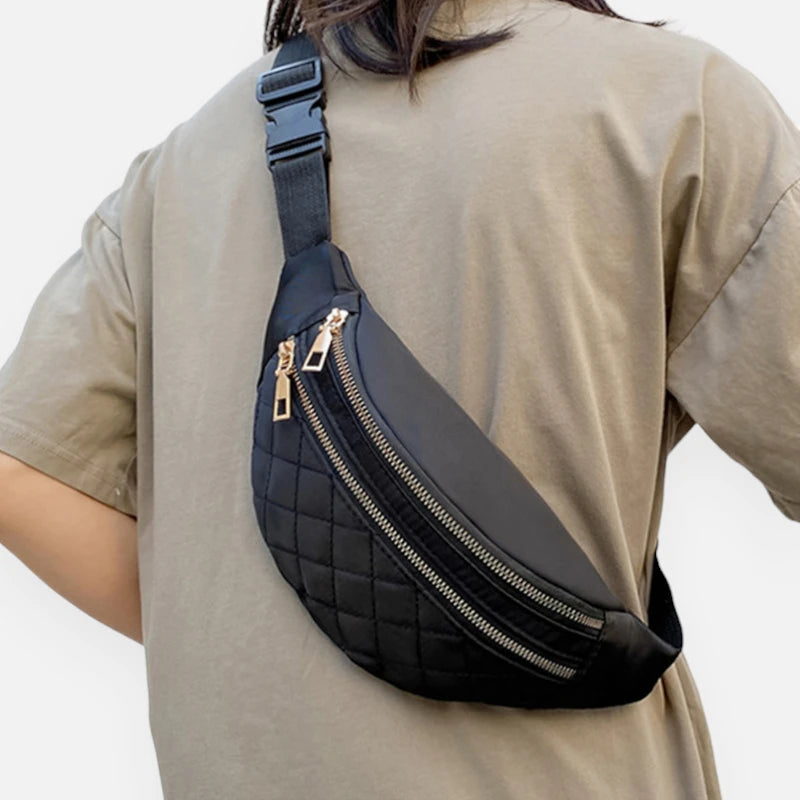 Sac banane cuir chic matelassé Delphine