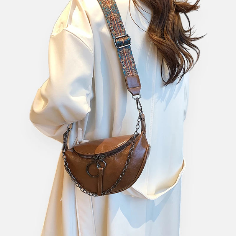 Sac banane cuir chic à bandoulière Émilie