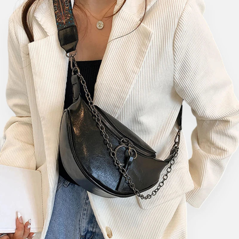 Sac banane cuir chic à bandoulière Émilie