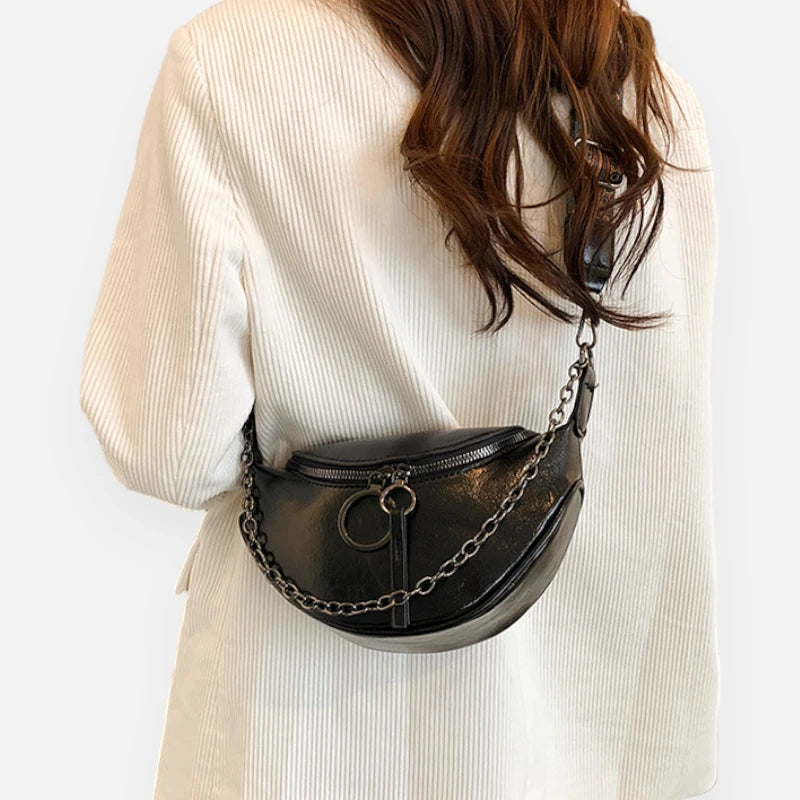 Sac banane cuir chic à bandoulière Émilie