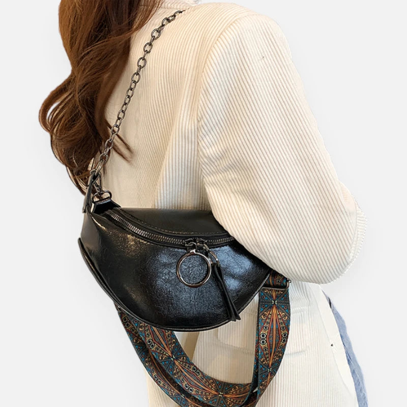 Sac banane cuir chic à bandoulière Émilie