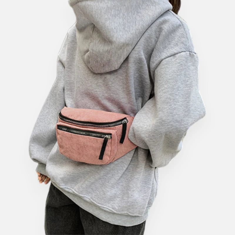 Sac banane velours côtelé tendance Fiona