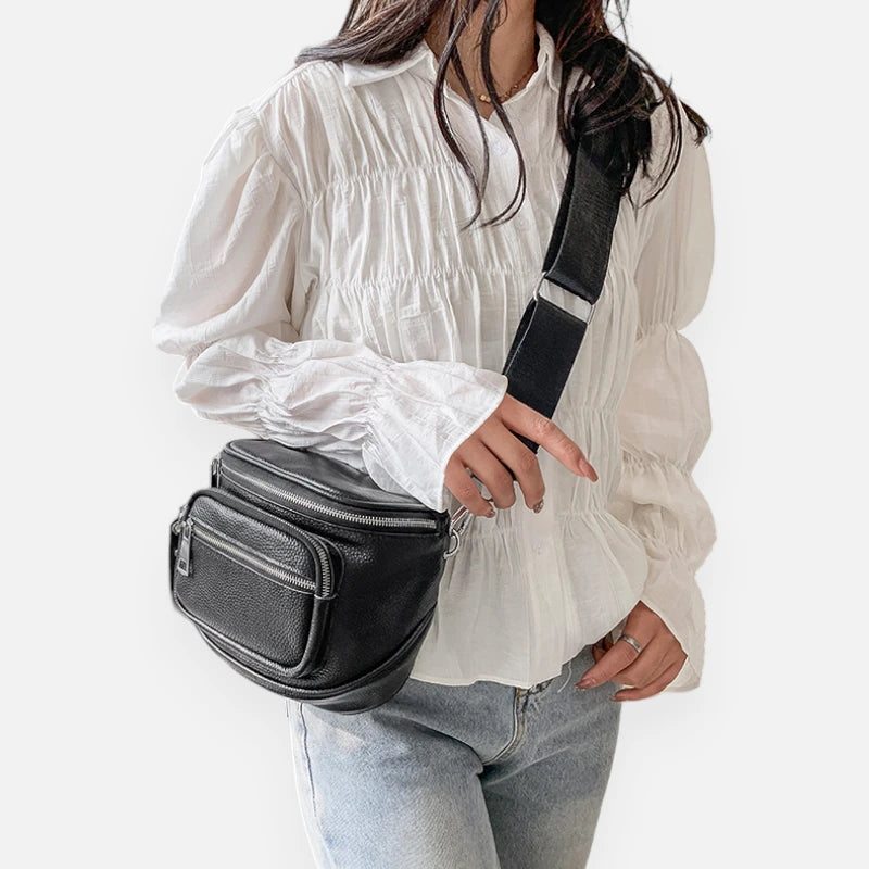 Sac banane cuir chic à bandoulière Léa