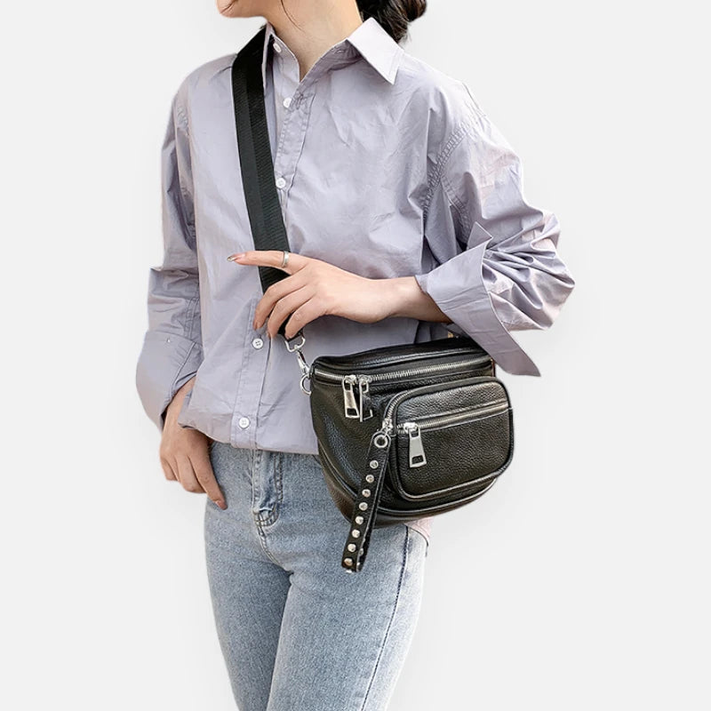 Sac banane cuir chic à bandoulière Léa