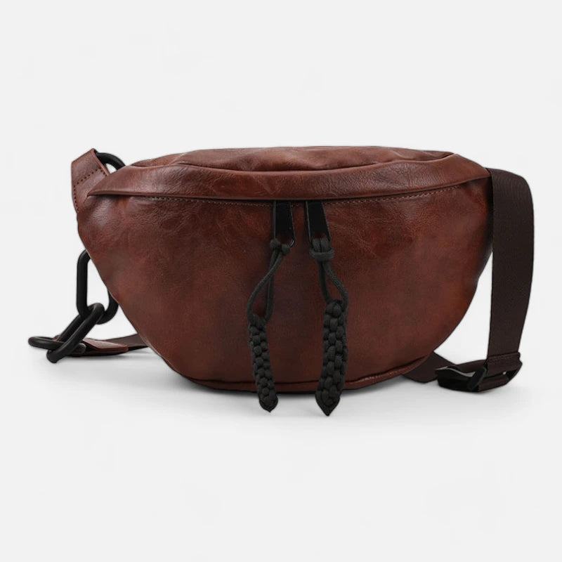 Grand sac banane cuir à bandoulière Margaux