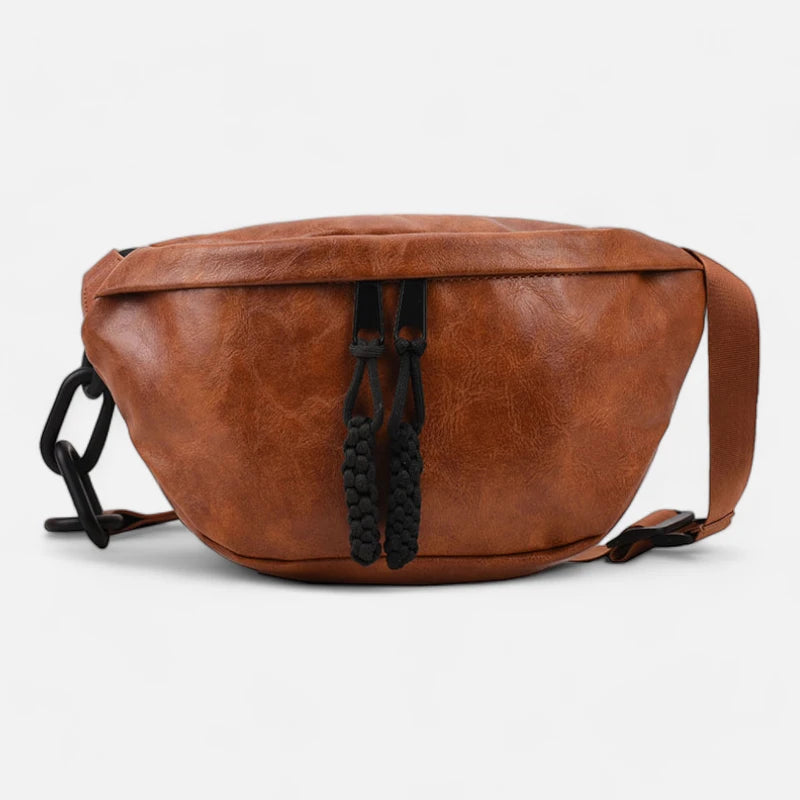 Grand sac banane cuir à bandoulière Margaux