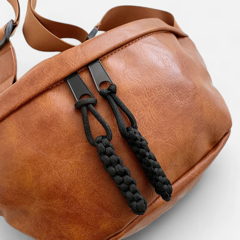 Grand sac banane cuir à bandoulière Margaux