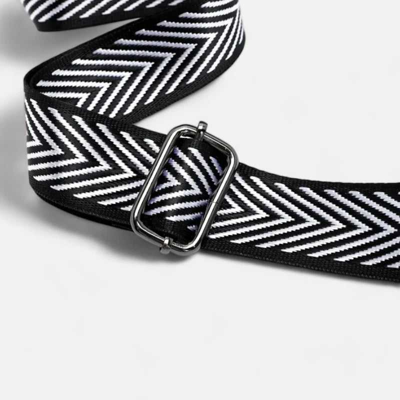 Sac banane cuir noir à bandoulière Noémie