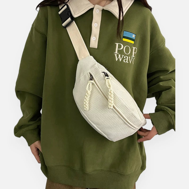 Sac banane velours côtelé tendance Alice