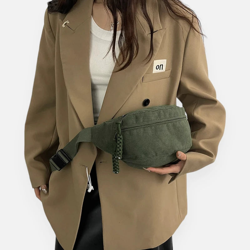 Sac banane velours côtelé tendance Alice