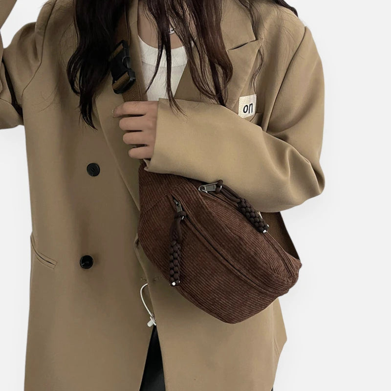 Sac banane velours côtelé tendance Alice