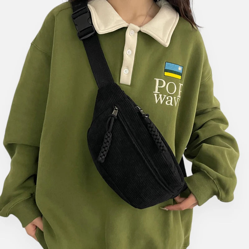 Sac banane velours côtelé tendance Alice