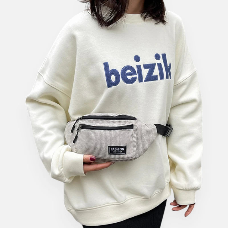 Sac banane velours côtelé rectangulaire Emma