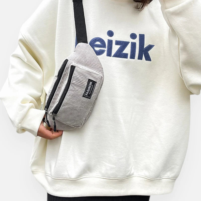 Sac banane velours côtelé rectangulaire Emma