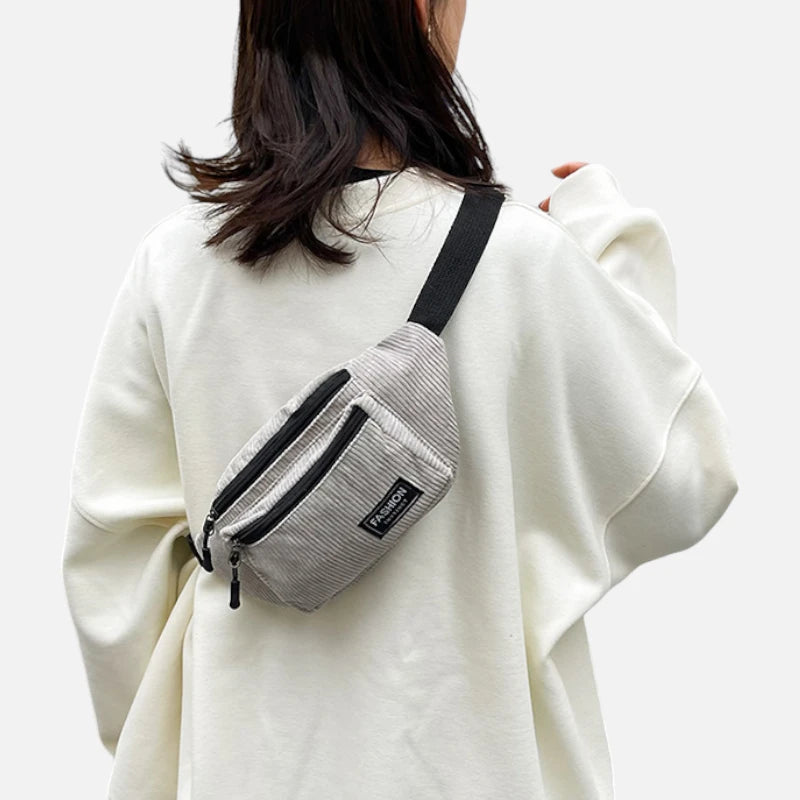 Sac banane velours côtelé rectangulaire Emma