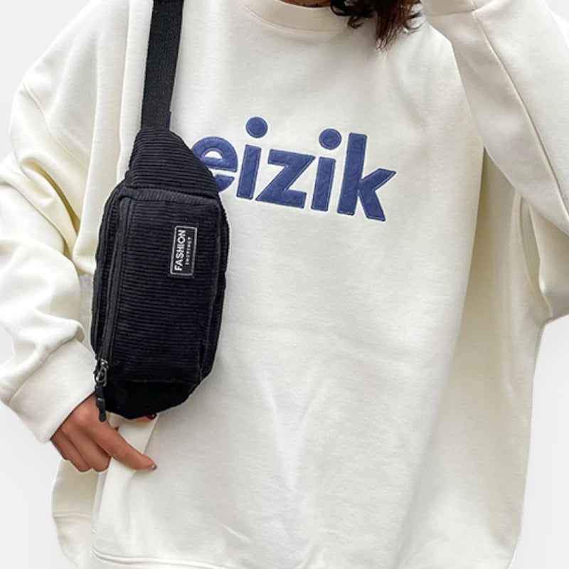 Sac banane velours côtelé rectangulaire Emma