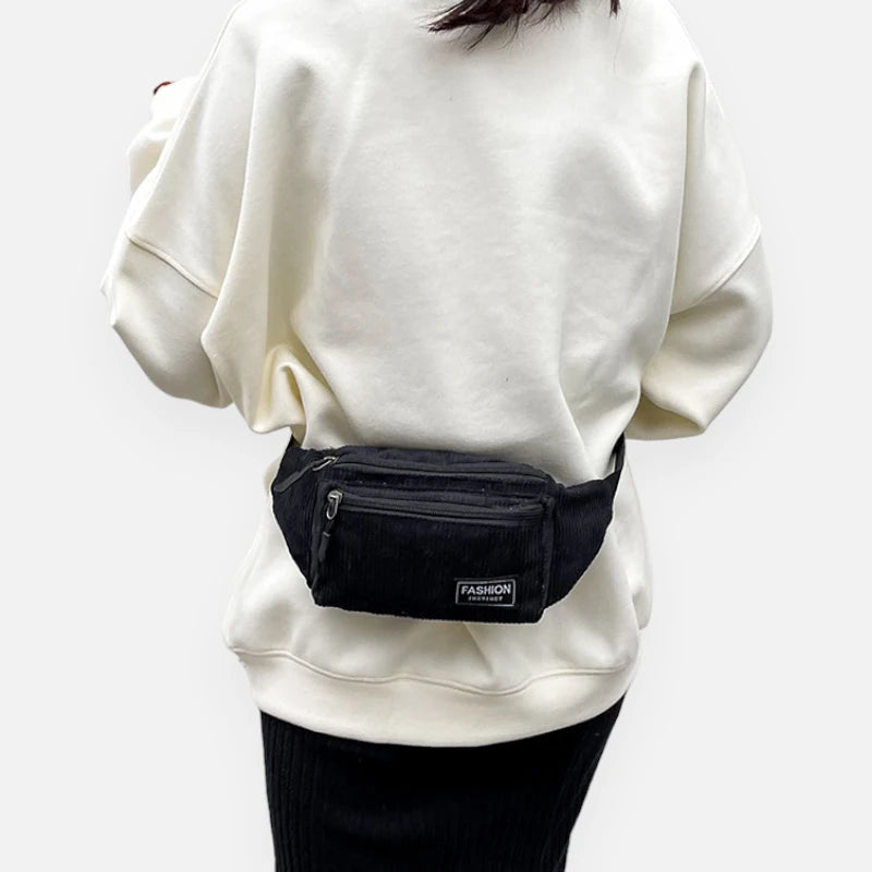 Sac banane velours côtelé rectangulaire Emma