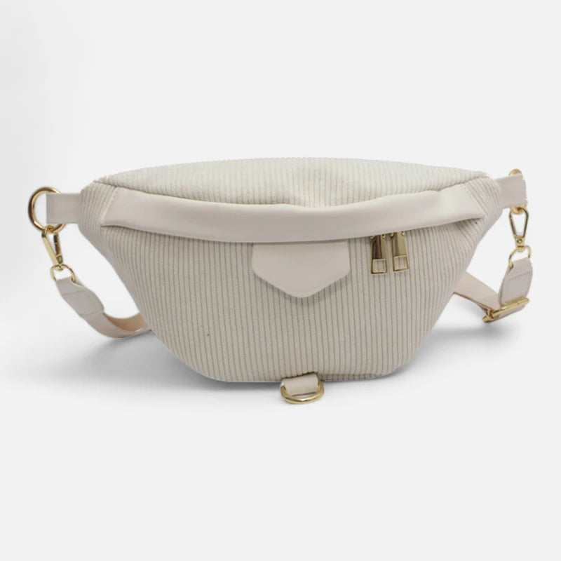 Sac banane velours côtelé chic à bandoulière Hélène