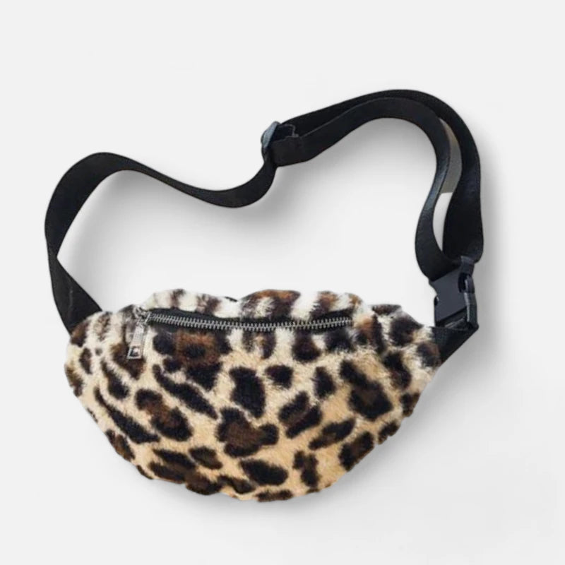 Sac banane léopard en fausse fourrure Amélie