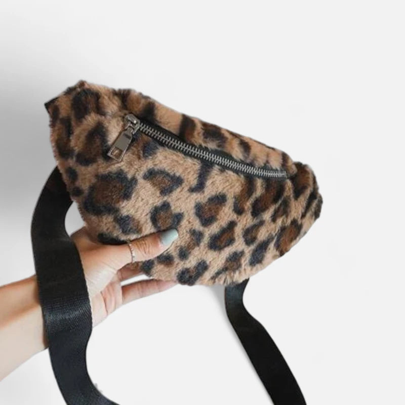 Sac banane léopard en fausse fourrure Amélie