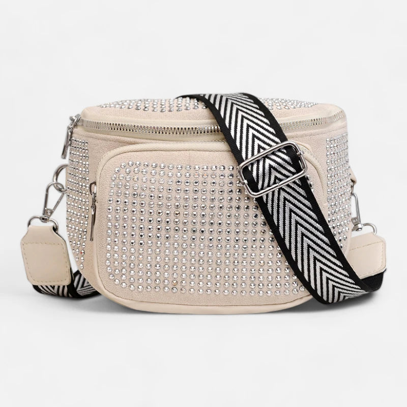 Sac banane cuir chic à bandoulière avec strass Coraline