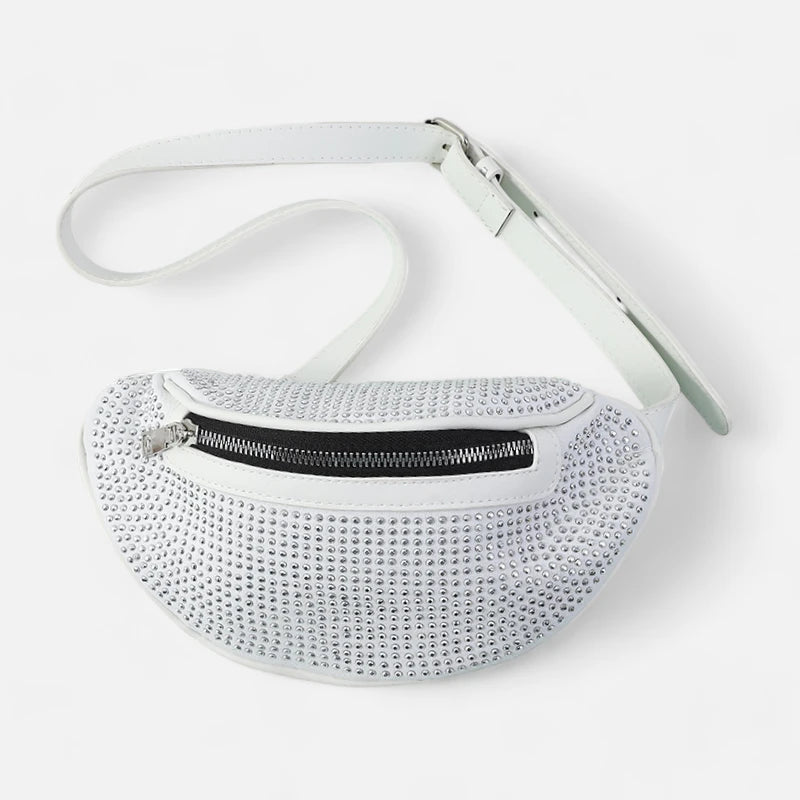 Sac banane cuir chic à bandoulière avec strass Fabienne