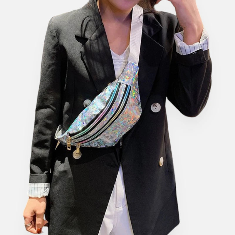 Sac banane brillant holographique tendance Alizée