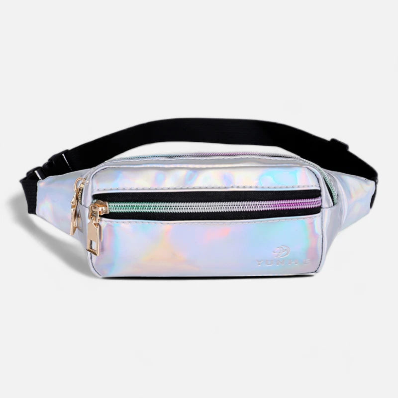 Sac banane holographique rectangulaire en cuir Géraldine